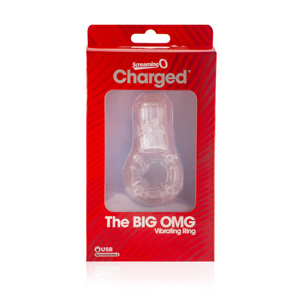 Big Omg Vibrating Ring - Clear - 6 Count Box