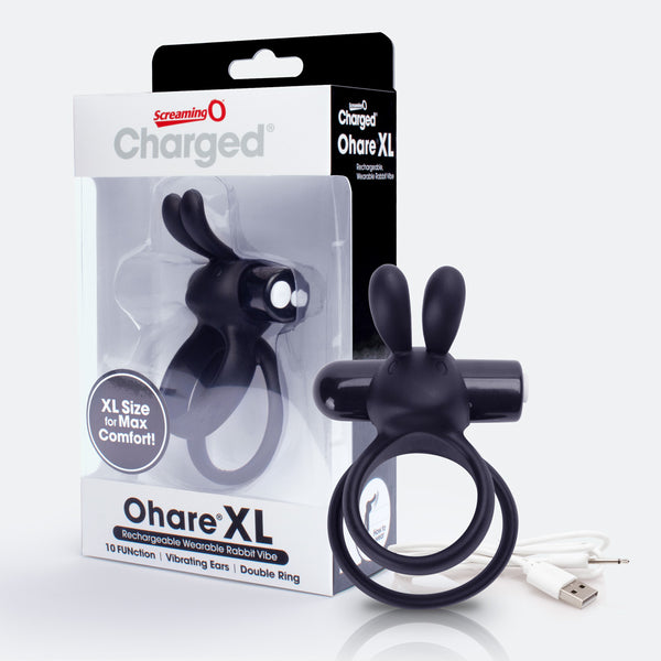 Charged Ohare XL Wearable Rabbit Vibe - Black - 6 Count Box