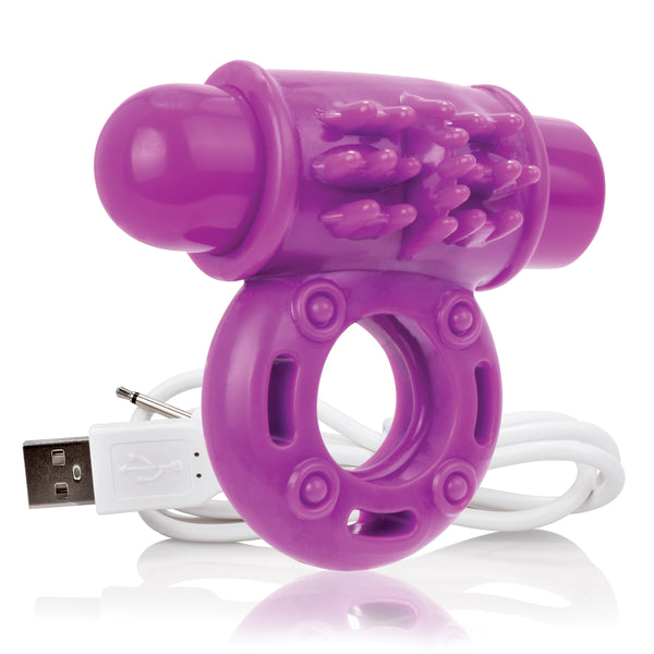 Charged Owow Rechargeable Vibe Ring - Purple - 6  Count Box