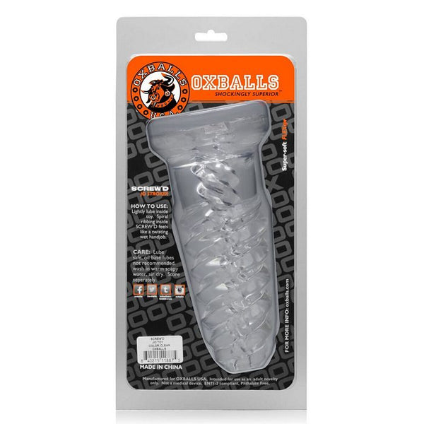 Oxballs Screwed Super Squish Corkscrew Jack Off Toy - Clear