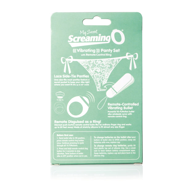 My Secret Screaming O Vibrating Panty Set - White - Each