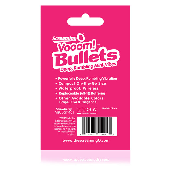 Vooom Bullets Mini-Vibes - Each - Strawberry
