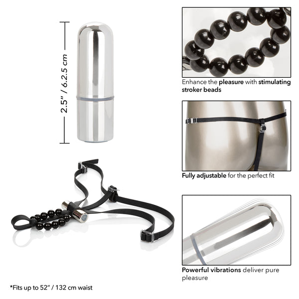 Rechargeable Silicone Lover's Thong With Pleasure Beads