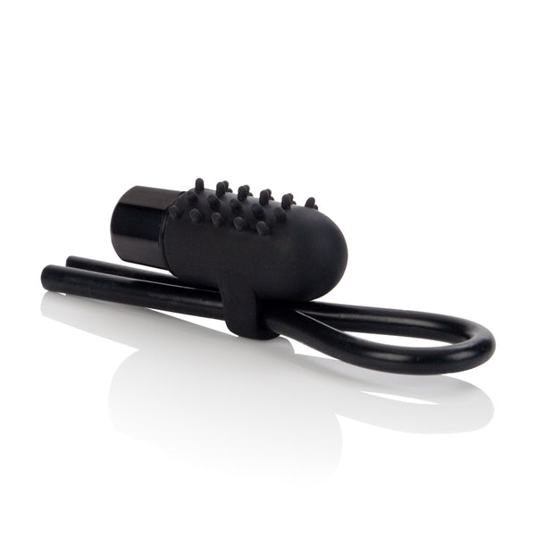 10-Function Vibrating Silicone Stud Lasso - Black