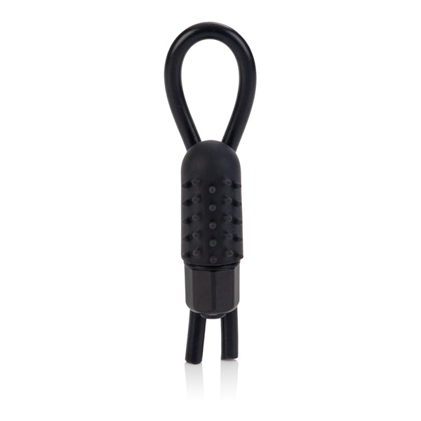 10-Function Vibrating Silicone Stud Lasso - Black