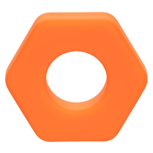 Alpha Liquid Silicone Prolong Sexagon Ring - Orange