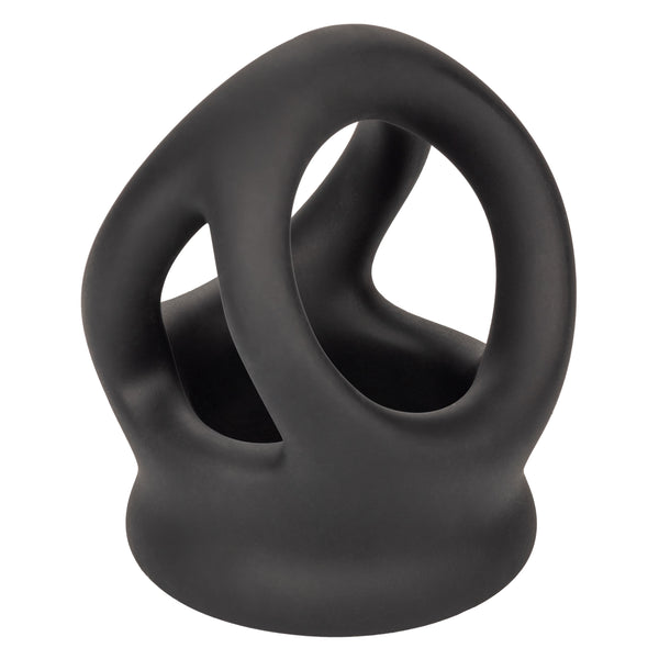 Alpha Liquid Silicone Dual Cage and Ring - Black Ring - Black