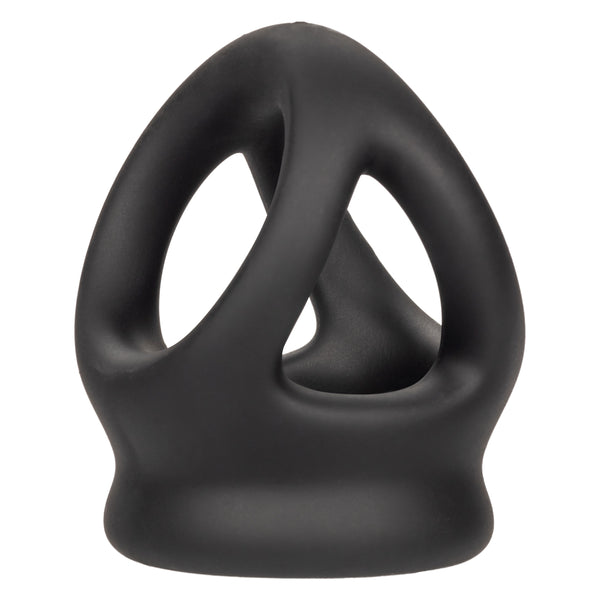 Alpha Liquid Silicone Dual Cage and Ring - Black Ring - Black
