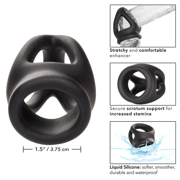 Alpha Liquid Silicone Dual Cage and Ring - Black Ring - Black