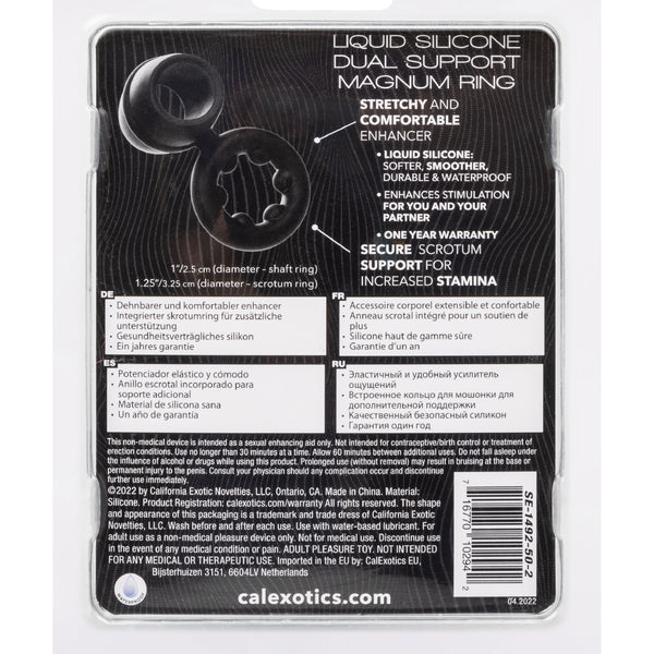 Alpha Liquid Silicone Dual Support Magnum Ring - Black