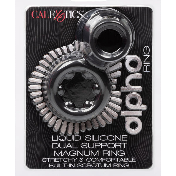 Alpha Liquid Silicone Dual Support Magnum Ring - Black