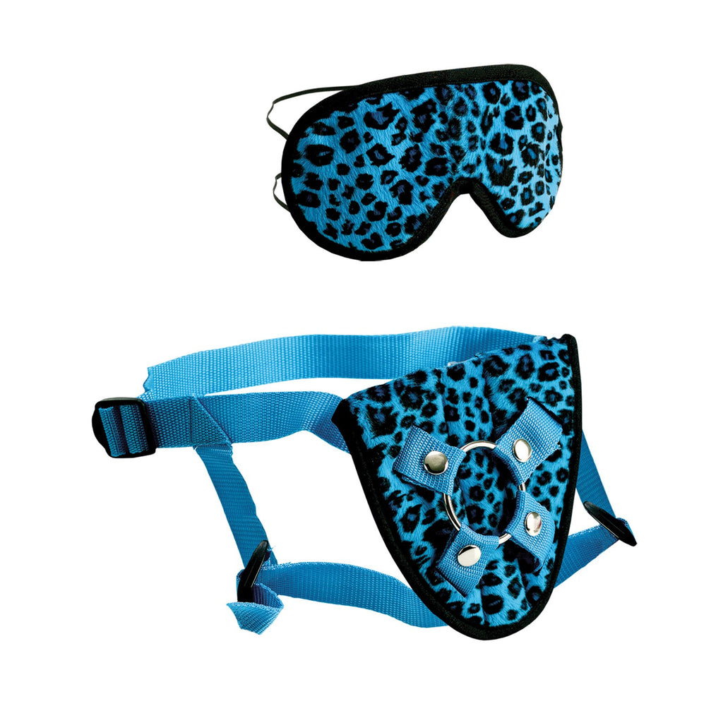 Furplay Harness and Mask - Blue Leopard