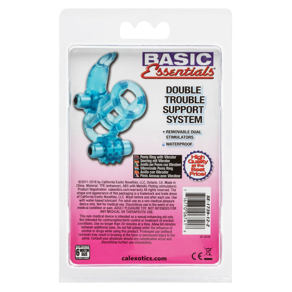 Basic Essential Double Trouble Vibrating Support System - Blue