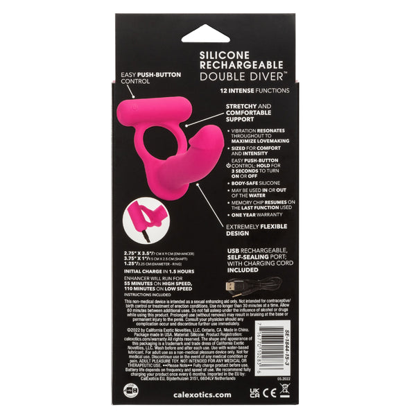 Silicone Rechargeable Double Diver - Pink