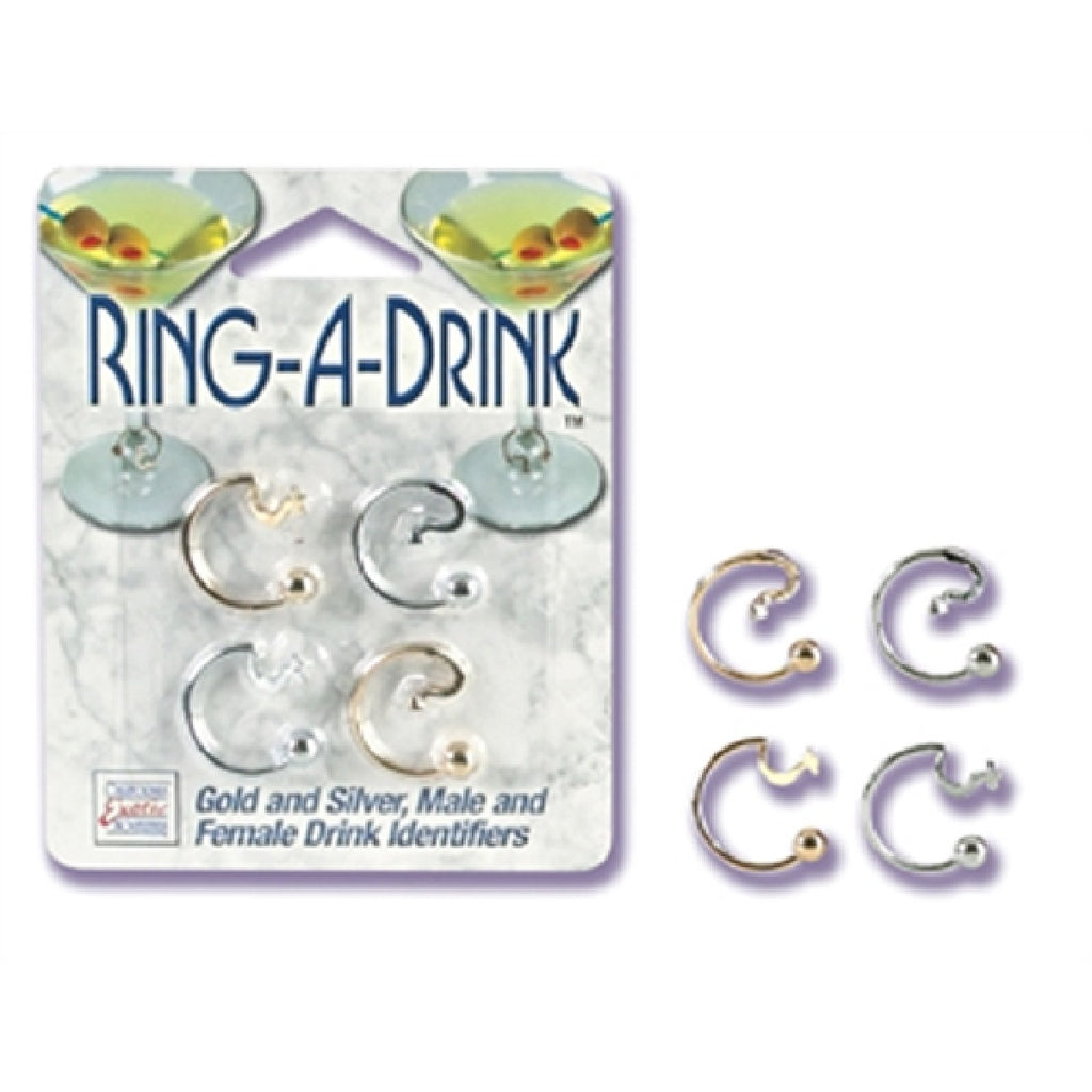 Ring a Drink Gold and Silver Male and Female Drink Identifiers