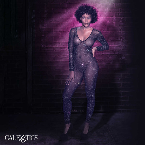 Radiance Crotchless Full Body Suit - One Size - Black