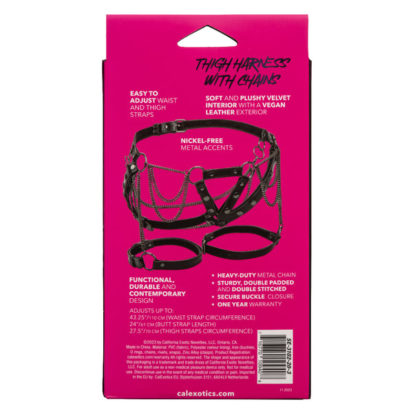 Euphoria Collection Thigh Harness With Chains - Black