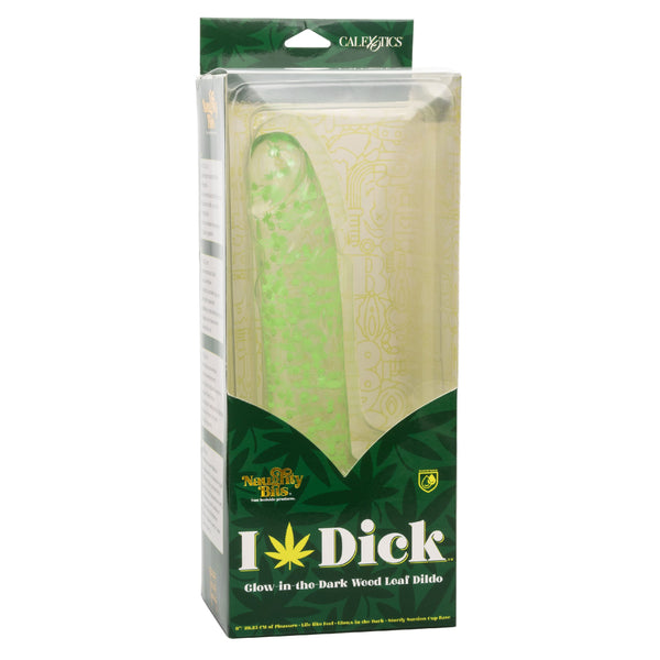 Naughty Bits I Leaf Dick Glow-in-the-Dark Weed Leaf Dildo - Glow in the Dark