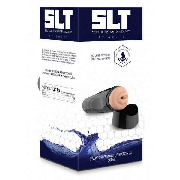 Self Lubrication Deluxe Easy Grip Mouth Masturbator XL Flesh Color - SHOTS