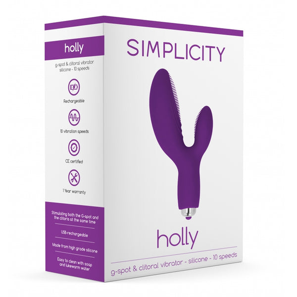 HOLLY G-spot and Clitoral Vibrator Purple