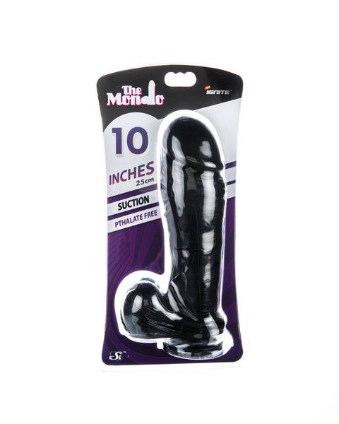 10" Thick Cock W/balls & Suction - Black