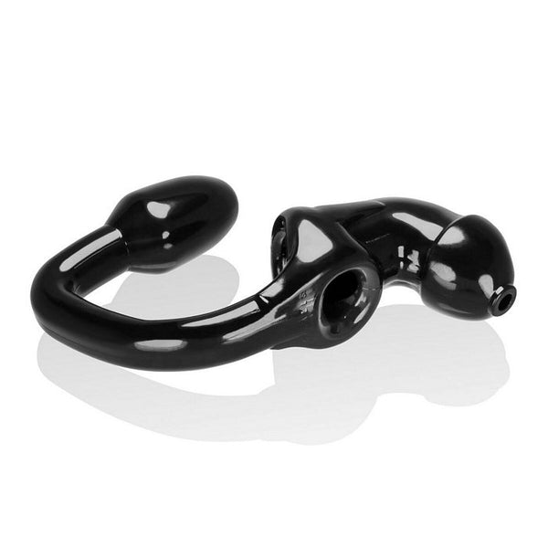 Oxballs Tailpipe Chastity CockLock & Asslock Butt Plug - Black