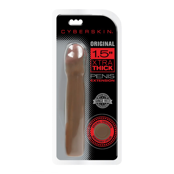 Cyberskin Original 1.5 Inch Xtra Thick Penis  Extension - Dark