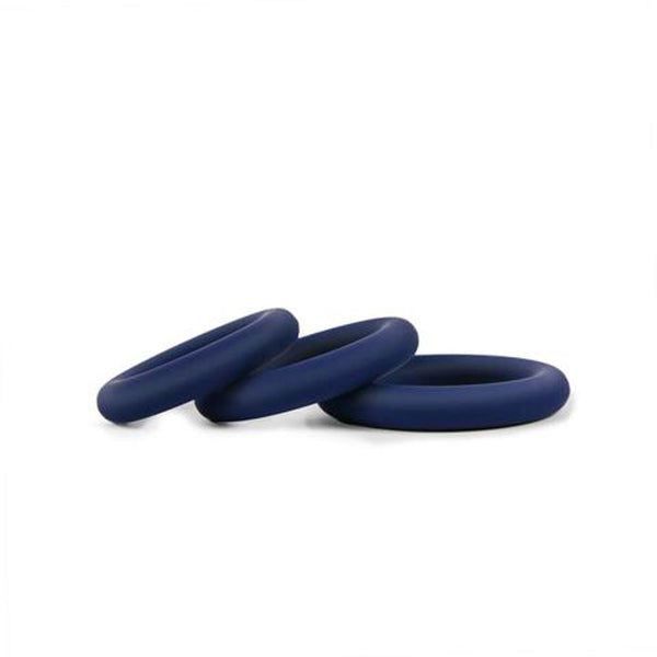 Hombre Snug-Fit Silicone Thick C-Rings - 3 Pack - Navy
