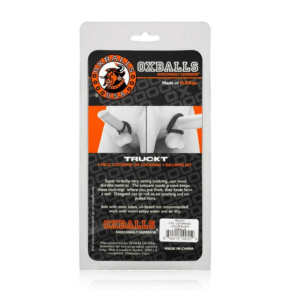 Oxballs TruckT Cock & Ball Ring - Black Pack of 2