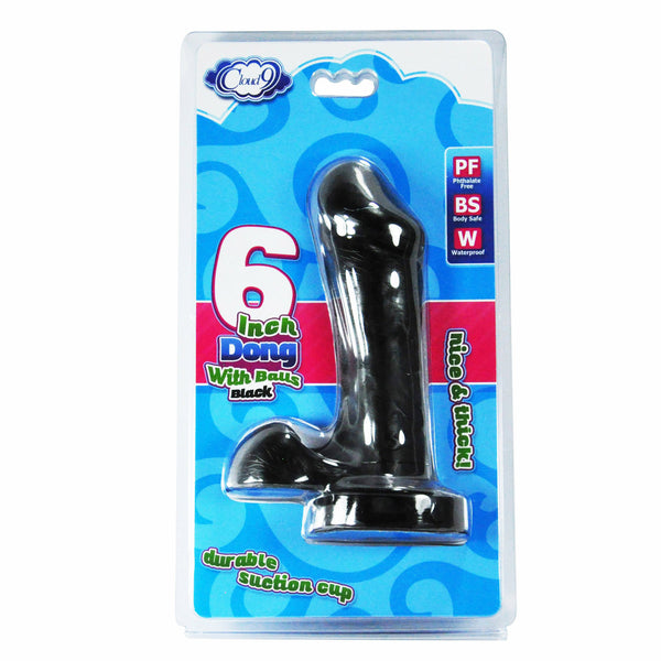 Cloud 9 - Delightful Dong 6 inch with Balls-Black