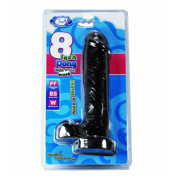 Cloud 9 - Delightful Dong 8 inch with Balls-Black