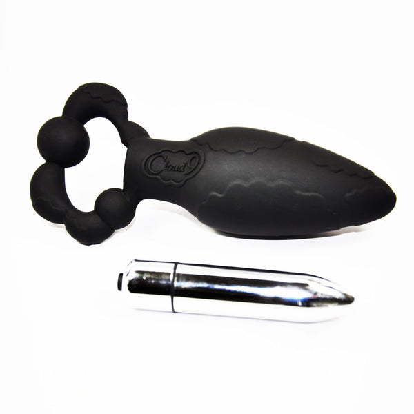 Cloud 9 - Silicone Pro Plug Large with Silver Vibe Black