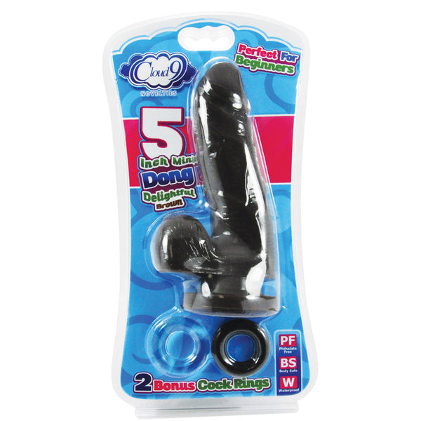 Cloud 9 - Dildo Black 5 inch  with 2 Bonus Cock Rings
