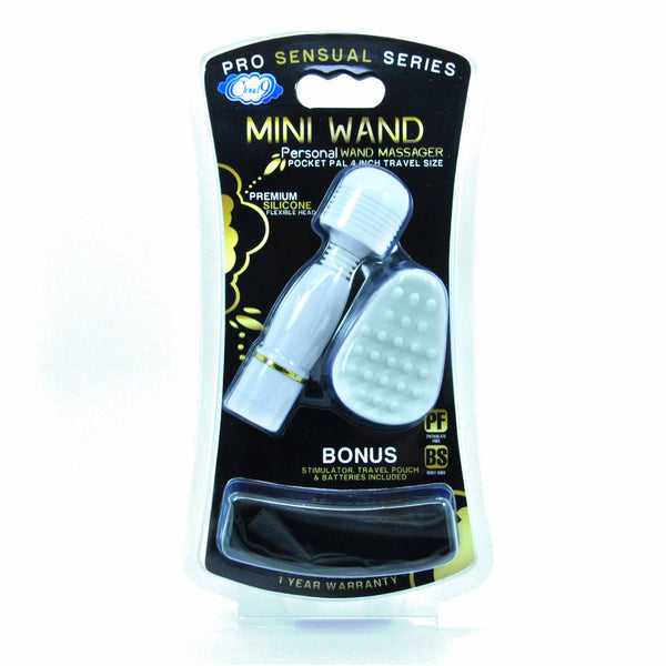Cloud 9 - Pro Sensual Mini Wand with Bonus Tip & Travel Pouch White