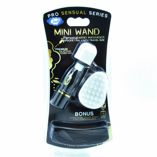 Cloud 9 - Pro Sensual Mini Wand with Bonus Tip & Travel Pouch Black