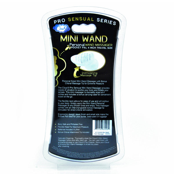Cloud 9 - Pro Sensual Mini Wand with Bonus Tip & Travel Pouch Black