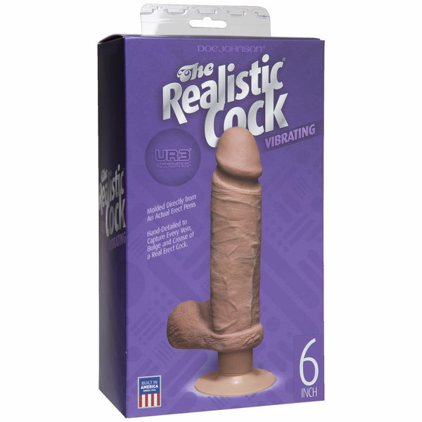 Realistic Cock - UR3 Ultraskyn Vibrating 6 inch Brown