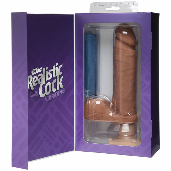 Realistic Cock - UR3 Ultraskyn Vibrating 8 inch Brown