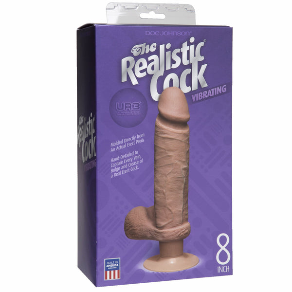 Realistic Cock - UR3 Ultraskyn Vibrating 8 inch Brown