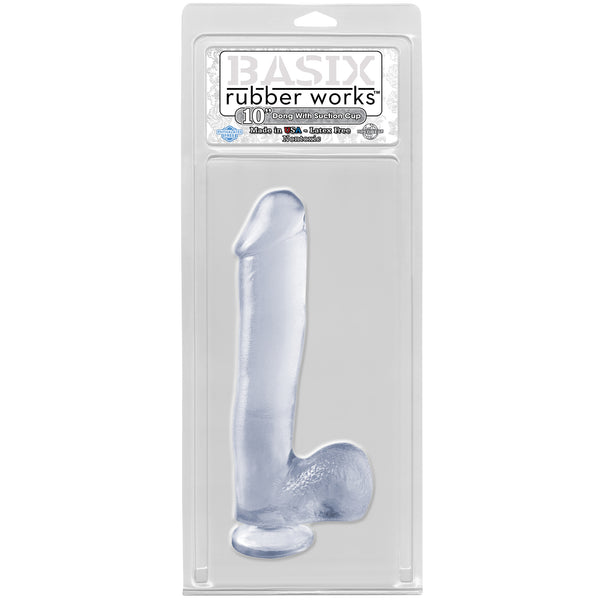 Pipe Dreams Basix Rubber Works - 10" Dong with Suction Cup - (PACK OF 2)