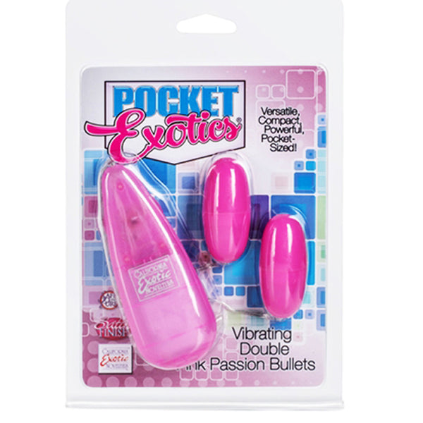 California Exotic Pocket Exotics Vibrating Double Pink Passion Bullets