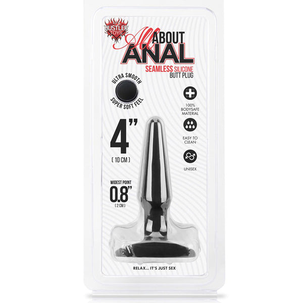Hustler All About Anal Butt Plug 4in Black