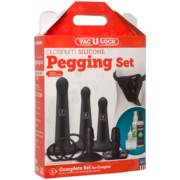 Vac-U-Lock Silicone Pegging Set - Black