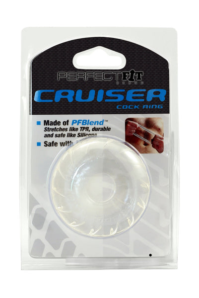 Perfect Fit Cruiser Cock Ring in PFBlend - Ice Clear