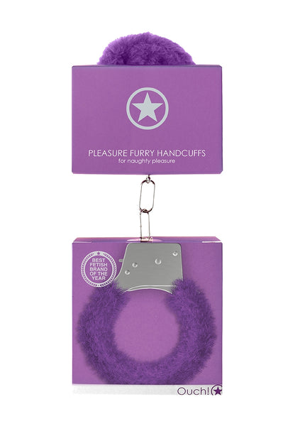 Pleasure Handcuffs Furry - Purple