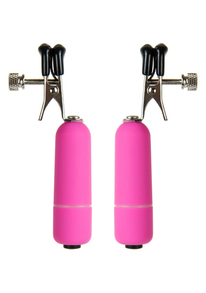 Vibrating Nipple Clamps - Pink