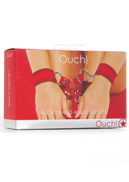 Velcro Hand And Leg Cuffs - Red