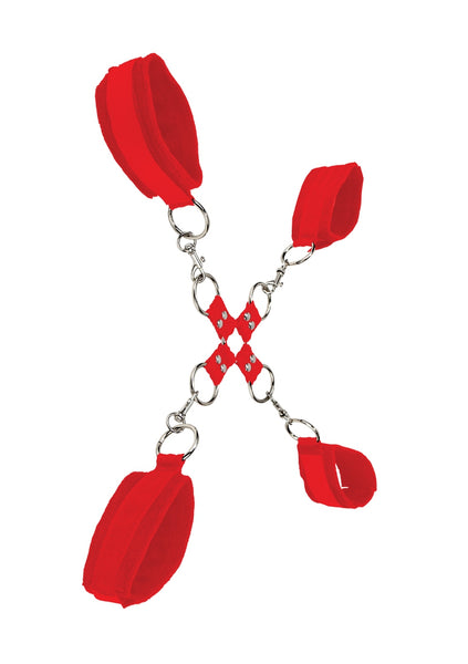 Velcro Hand And Leg Cuffs - Red