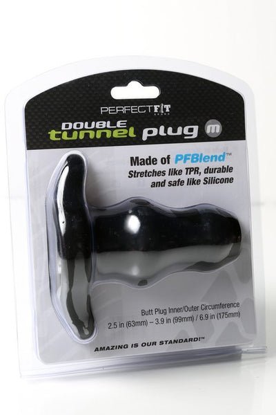 Perfect Fit Double Tunnel Plug - Black - Medium