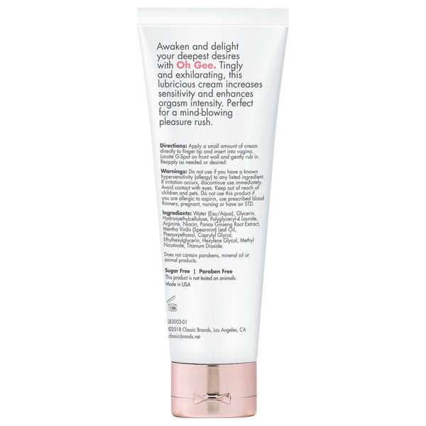 Oh Gee G-Spot Gel Fragrance Free 1 Fl. Oz